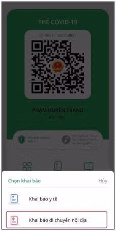 Bước 2: Chọn “Khai báo di chuyển nội địa”.