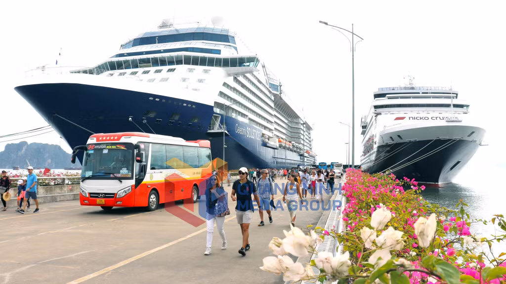 2024-01_Khách du lịch tàu biển di chuyển từ Cảng tàu khách quốc tế Hạ Long để đi tham quan, khám phá thành phố. Ảnh: Hoàng Quỳnh