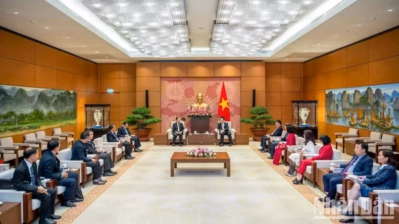 Quang cảnh buổi tiếp tại Nhà Quốc hội. (Ảnh: DUY LINH)