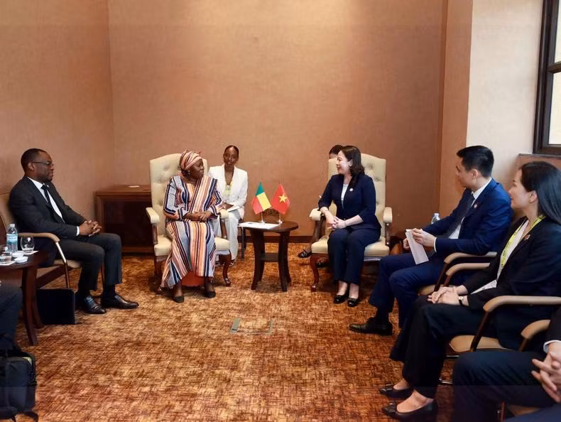 Phó Chủ tịch nước Võ Thị Ánh Xuân gặp Phó Tổng thống Benin Mariam Chabi Talata. (Ảnh: TTXVN)