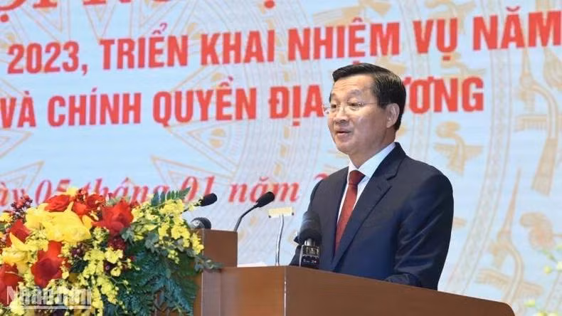 Phó Thủ tướng Lê Minh Khái phát biểu tại Hội nghị.