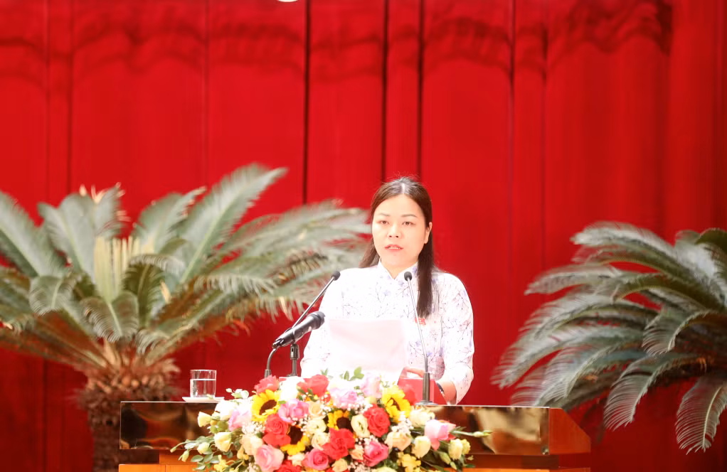 Trưởng Ban Văn hóa – Xã hội HĐND tỉnh trình bày tóm tắt báo cáo thẩm tra.