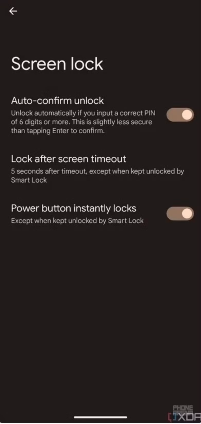 Phần cài đặt tính năng mới trên Android 14 do XDA phát hiện. Ảnh: XDA