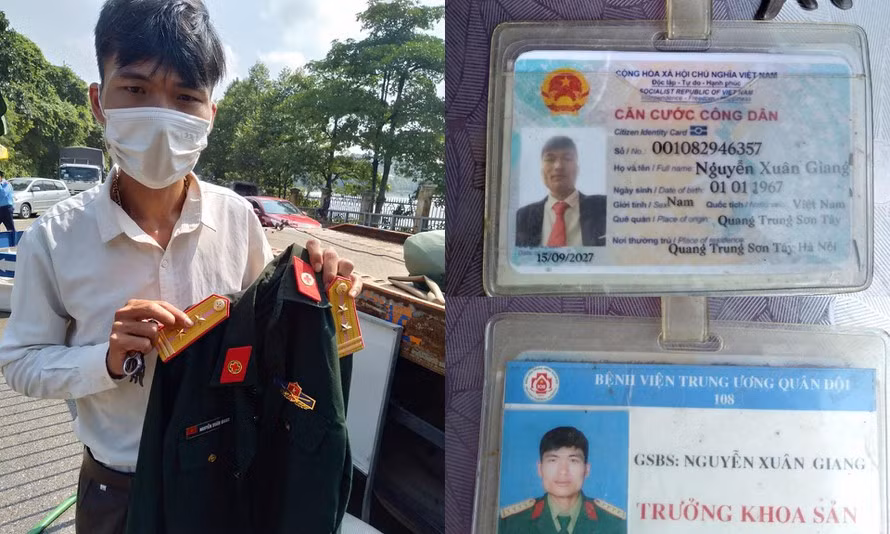 Đối tượng Giang cùng số giấy tờ mang theo người