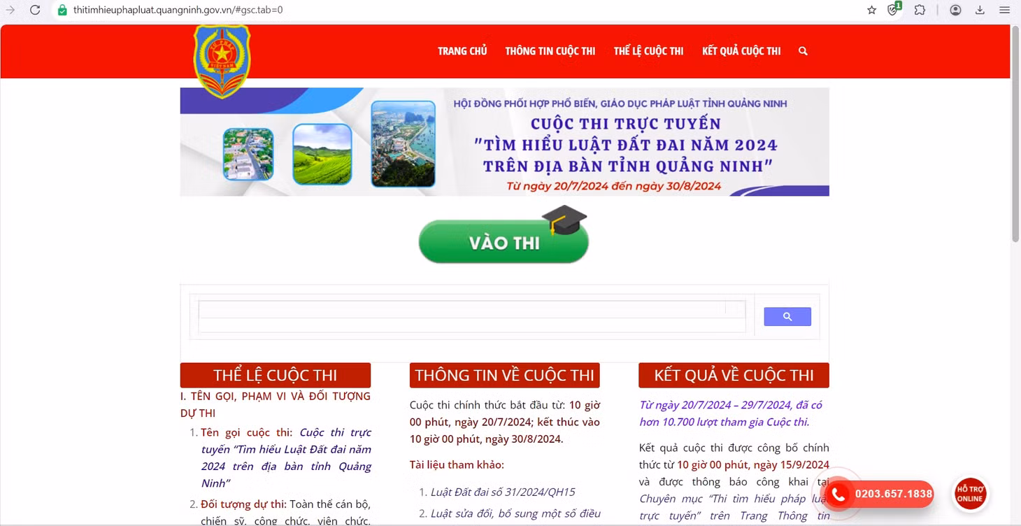 Hội đồng PHPBGDPL tỉnh đang triển khai cuộc thi trực tuyến tìm hiểu Luật Đất đai năm 2024.
