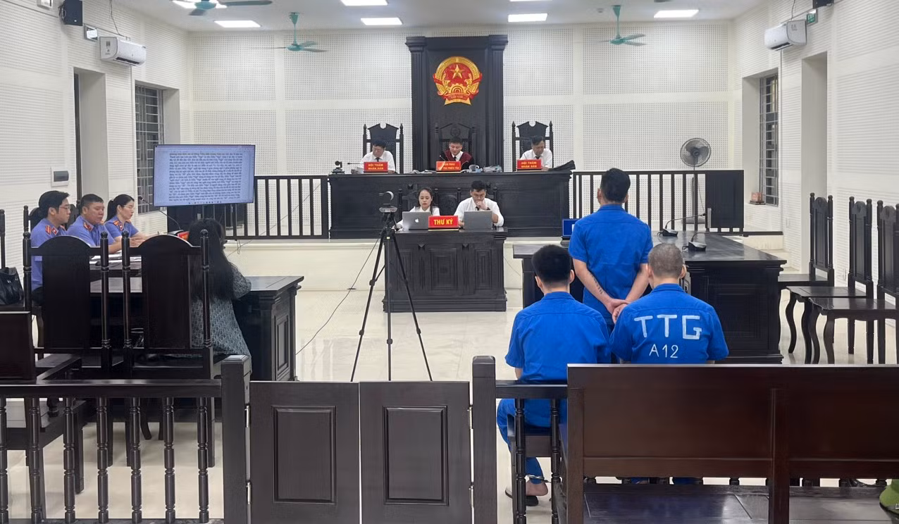 Phiên tòa Phạm Trung Hiếu và các đồng phạm ma túy. Ảnh: VKSND tỉnh cung cấp