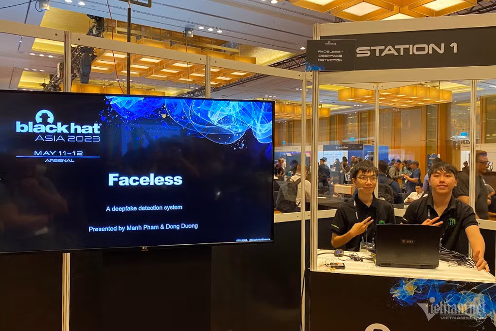 Nhóm phát triển Faceless - bộ công cụ phát hiện Deepfake Make in Viet Nam. Ảnh: NVCC