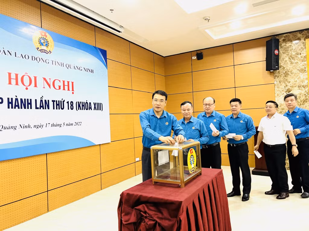 Bỏ phiếu bầu đồng chí Đặng Thị Kim Chung vào BCH, BTV, Phó Chủ tịch LĐLĐ tỉnh.