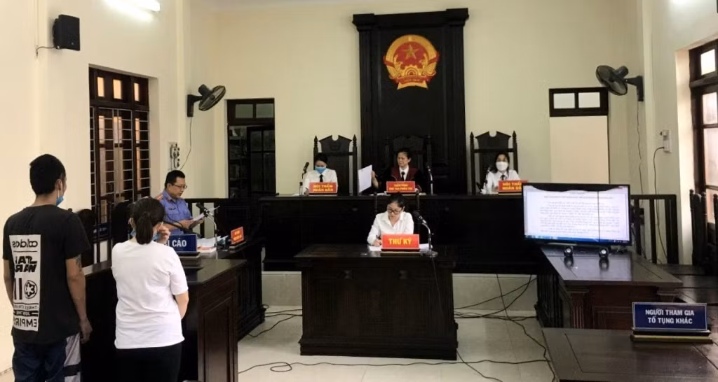 Quang cảnh phiên tòa. Ảnh: VKSND huyện Bình Liêu.
