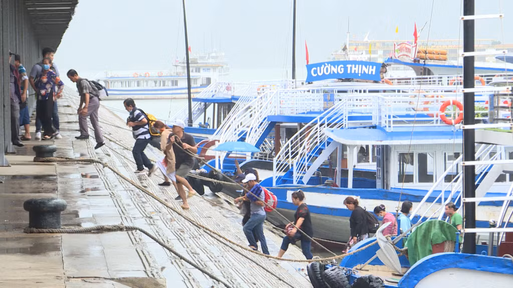 Ông Thủy nhấn mạnh là doanh nghiệp cần có dự báo đánh giá về tình hình hoạt động của mình, từ đó đưa ra chính sách phù hợp thu hút người lao động. Ảnh: Du khách tham quan Vịnh Hạ Long tại Cảng tàu khách quốc tế Tuần Châu.