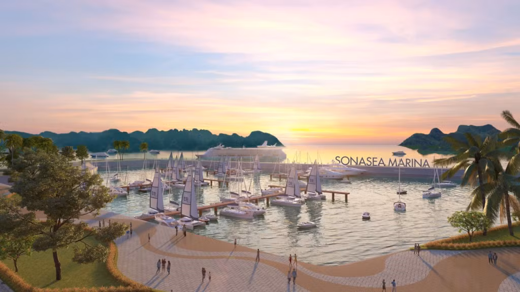 Bến thu thuyền Sonasea Marina tăng giá trị tận hưởng cho The Premier (Ảnh phối cảnh).