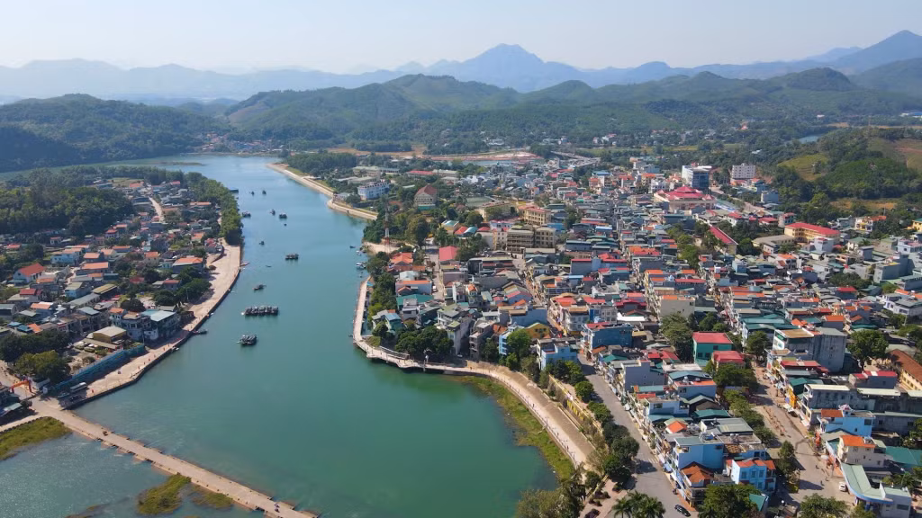 Huyện Tiên Yên nhìn từ trên cao.