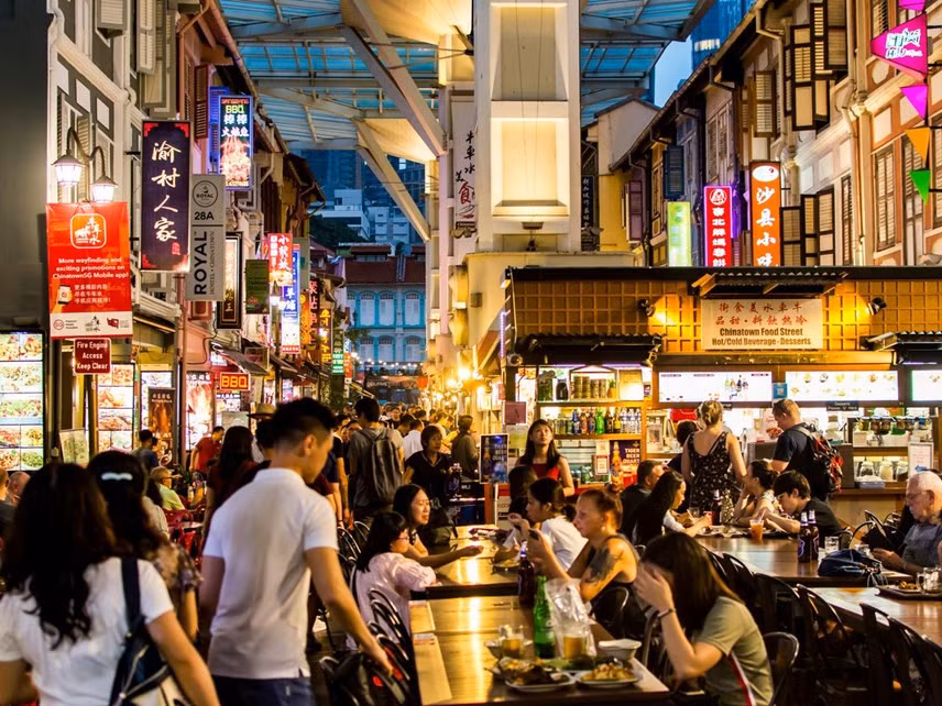 Khu chợ đêm ở Singapore. Ảnh: Blogspot.