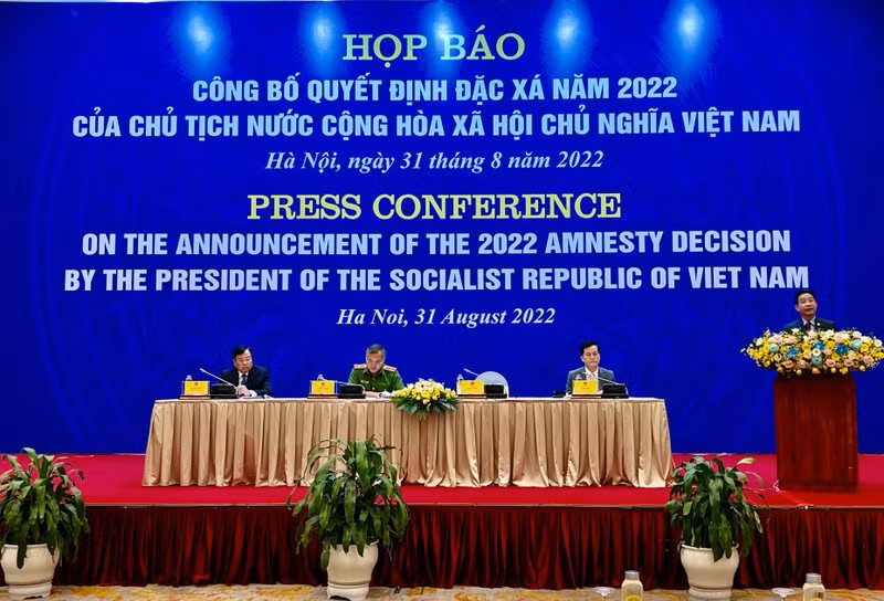 Họp báo công bố đặc xá năm 2022.