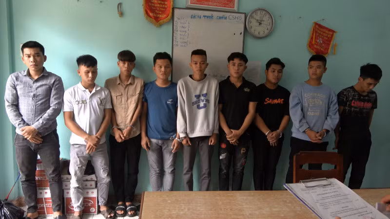 Các đối tượng tại cơ quan điều tra.