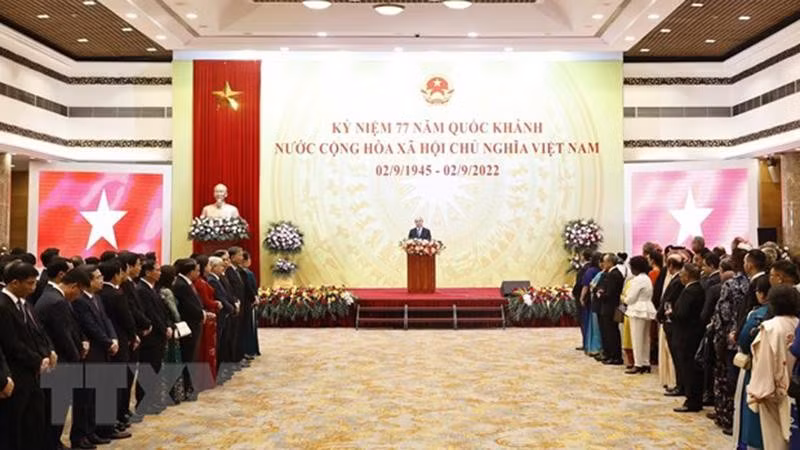 Quang cảnh buổi lễ. (Ảnh: TTXVN)