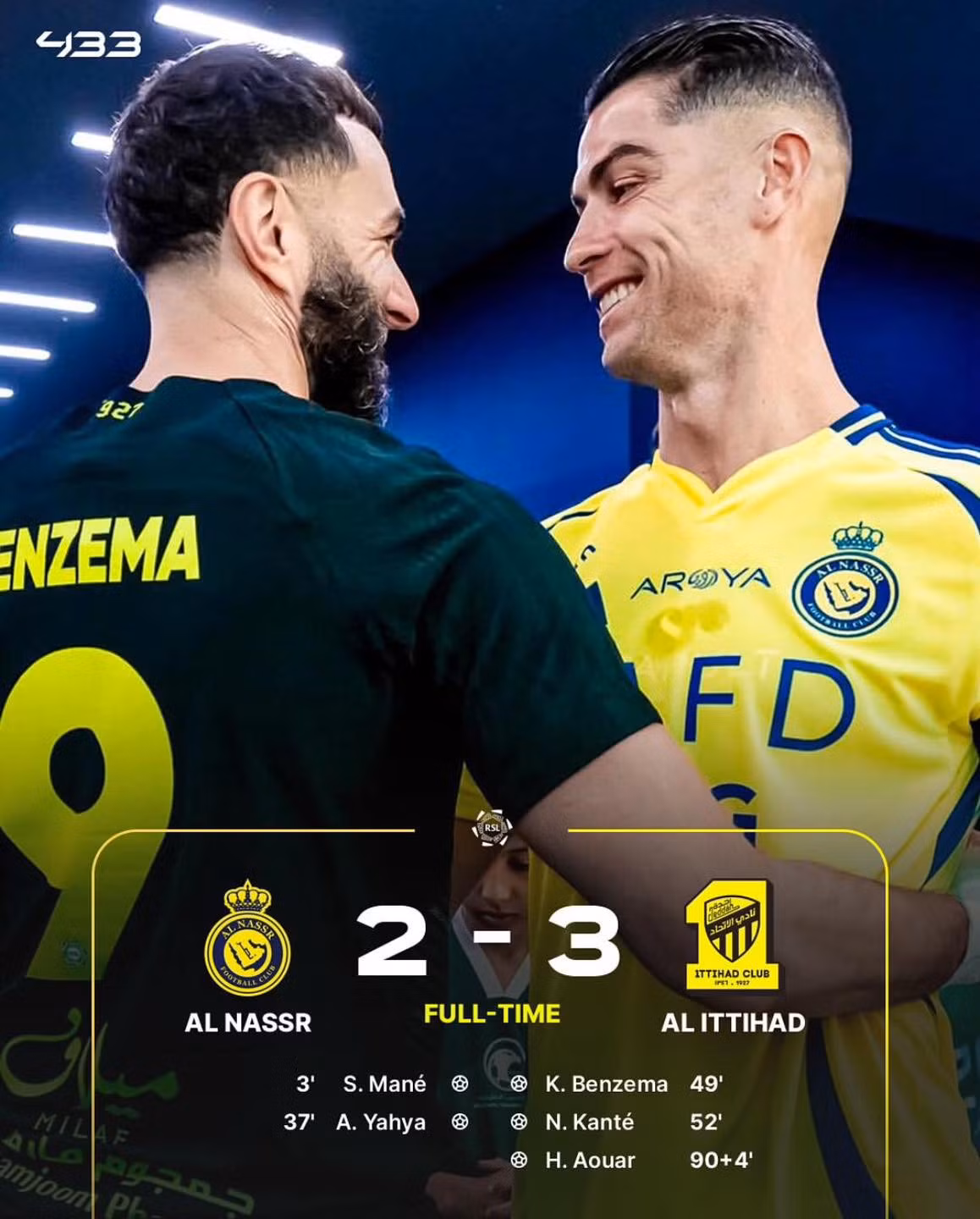 Benzema che mờ Ronaldo trong ngày tái ngộ đồng đội cũ tại Real Madrid - Ảnh: 433