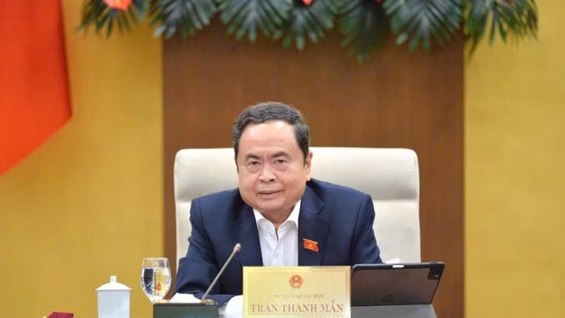 Chủ tịch Quốc hội Trần Thanh Mẫn phát biểu tại phiên họp. (Ảnh Duy Linh)