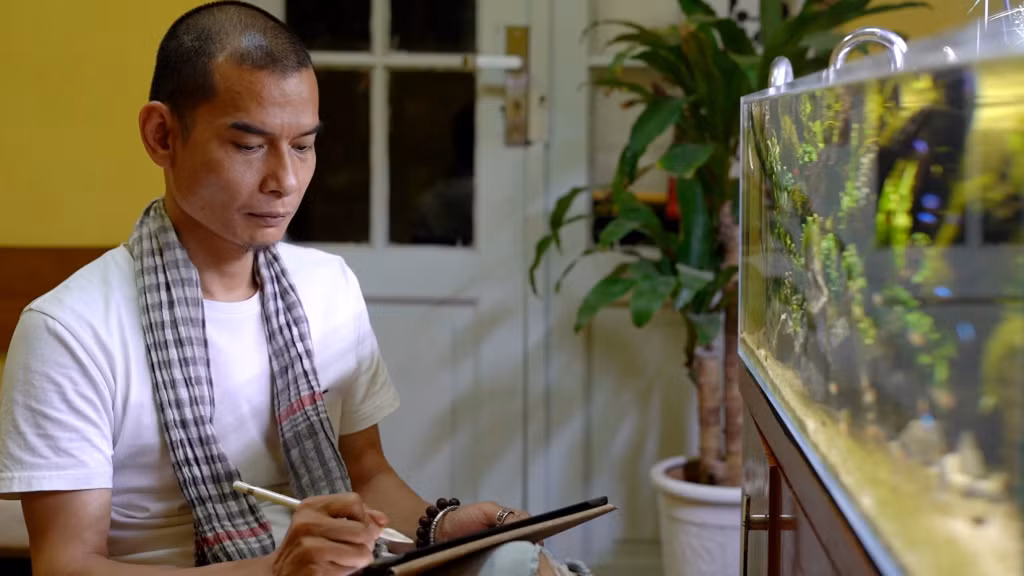Chân dung đạo diễn, họa sĩ, Nghệ sĩ Ưu tú Trịnh Lâm Tùng.