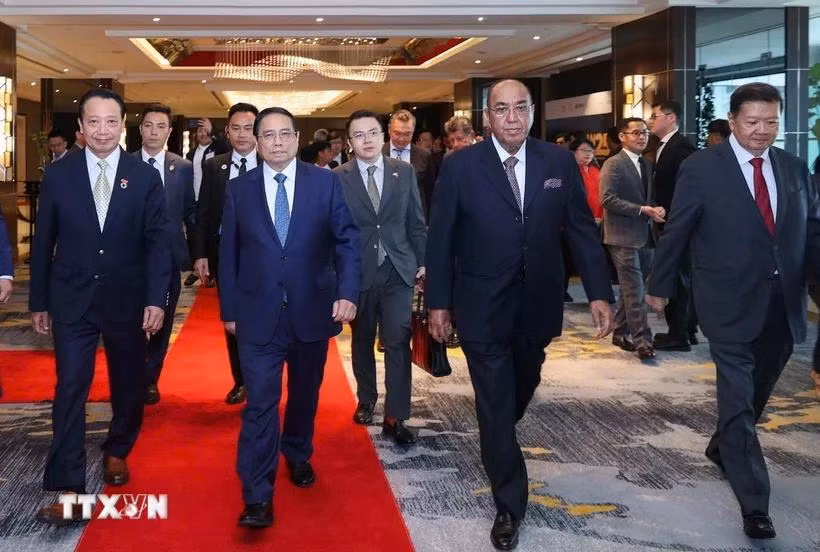 Thủ tướng Phạm Minh Chính đến dự Diễn đàn Lãnh đạo và Đối tác ASEAN. (Ảnh: Dương Giang/TTXVN)