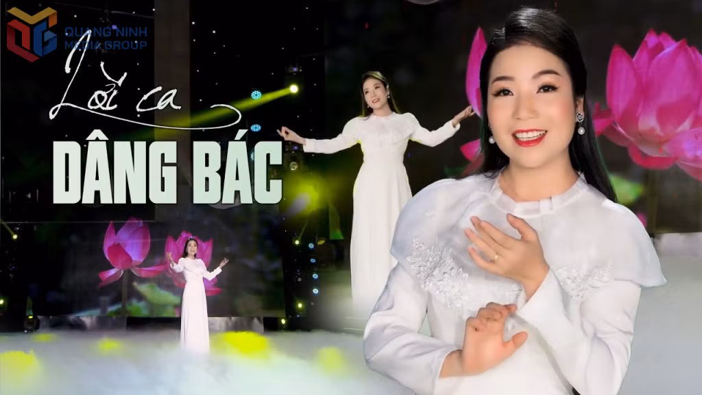 Hình ảnh ca sĩ Phạm Kim Thoa thể hiện bài hát 