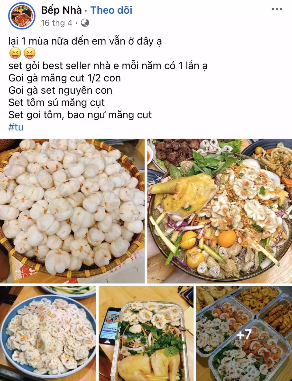 Trên các diễn đàn chợ online còn quảng cáo set gỏi gà măng cụt chế biến sẵn được nhiều người yêu thích. Ảnh chụp màn hình