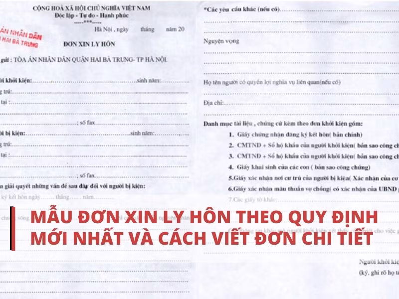 Những thông tin quan trọng trên đơn xin ly hôn thuận tình