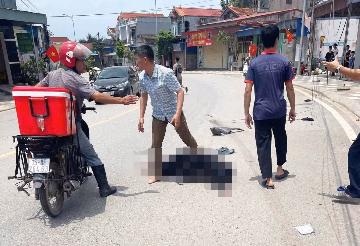 Khu vực xảy ra vụ tai nạn tại xã Việt Khê, Hải Phòng. Ảnh: Page Nhịp sống Hải Phòng