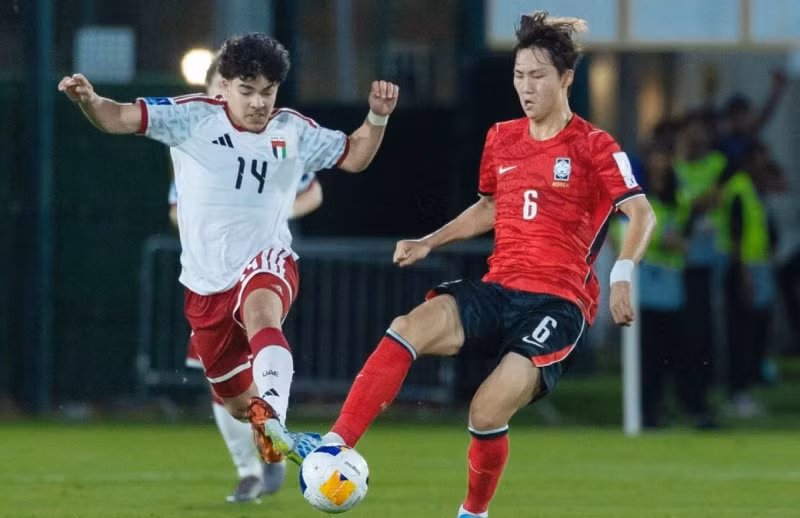 U17 Hàn Quốc chỉ mới có được 1 điểm sau trận ra quân U17 châu Á. Ảnh: AFC