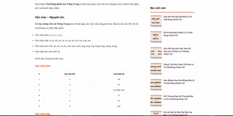 Nắm vững các nét cơ bản trong bảng chữ cái tiếng Trung