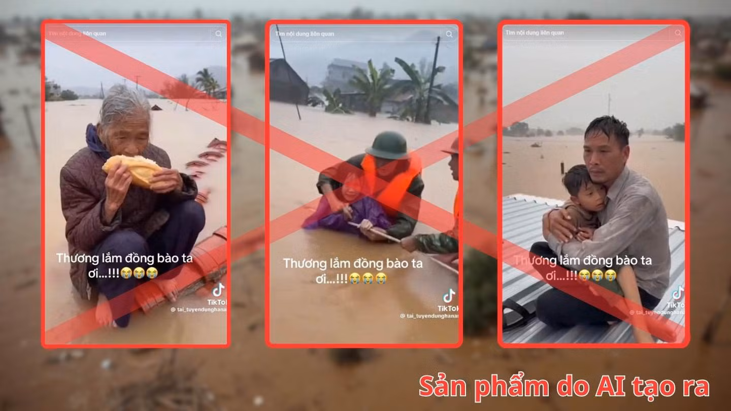 Trên mạng xã hội xuất hiện nhiều các sản phẩm giả do trí tuệ nhân tạo (AI) tạo ra. Đồ họa: Hạo Thiên