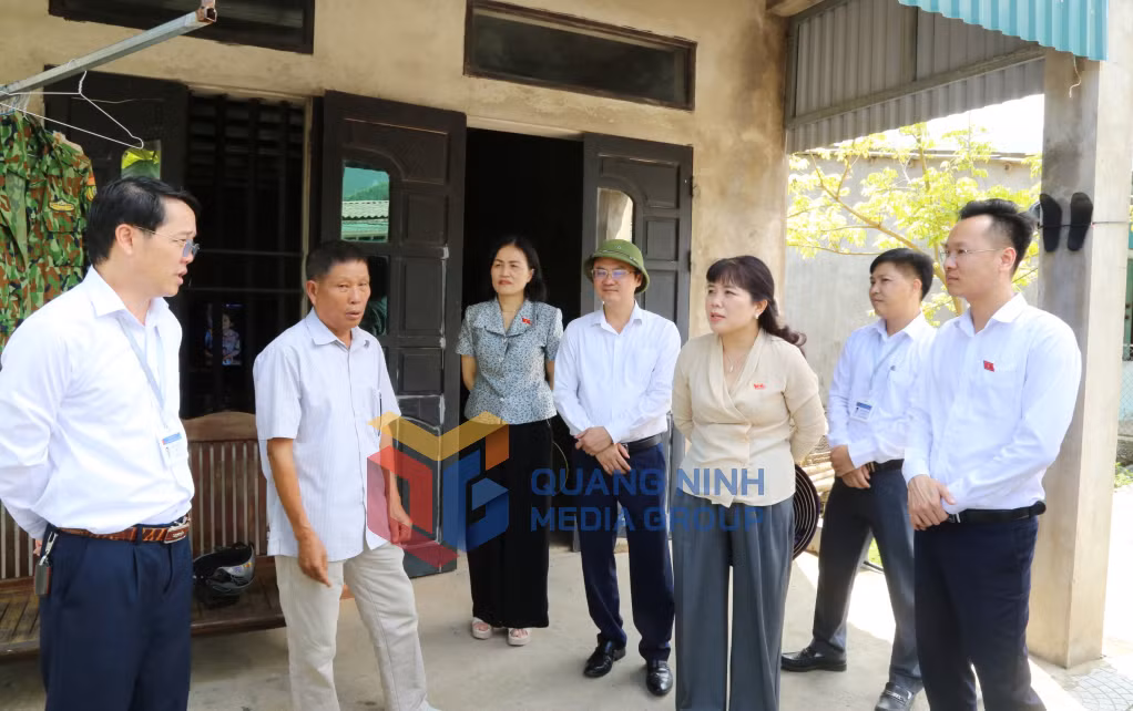 Đoàn ĐBQH tỉnh khảo sát các hộ dân trên địa bàn xã Hoành Mô (6-2026). Ảnh: Nguyễn Thanh