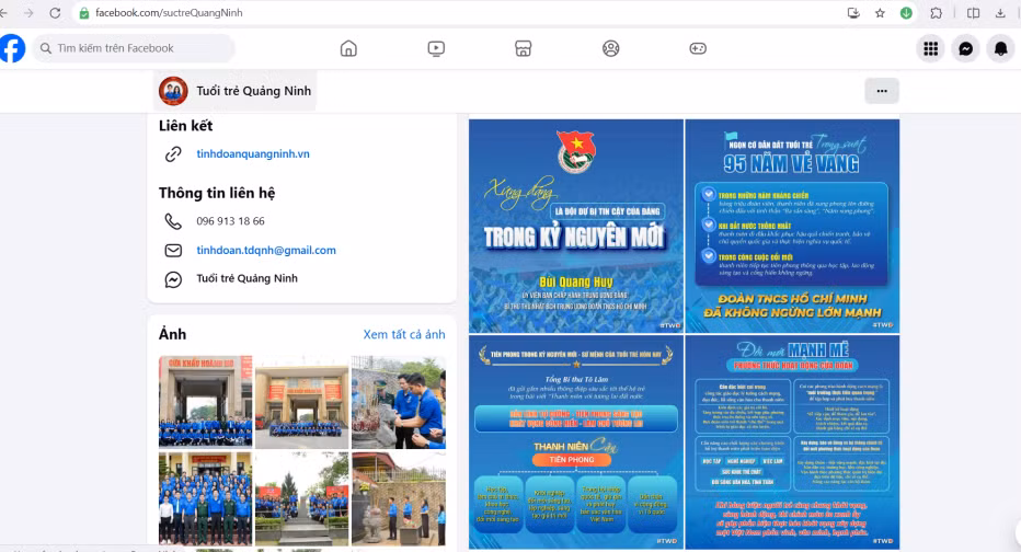 Các thông tin chính thống, tích cực thường xuyên được đăng tải, chia sẻ trên trang mạng xã hội 