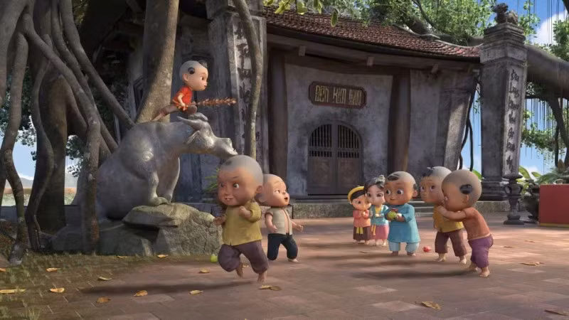 Cảnh trong phim hoạt hình "Trạng Quỳnh Nhí: Truyền thuyết Kim Ngưu".