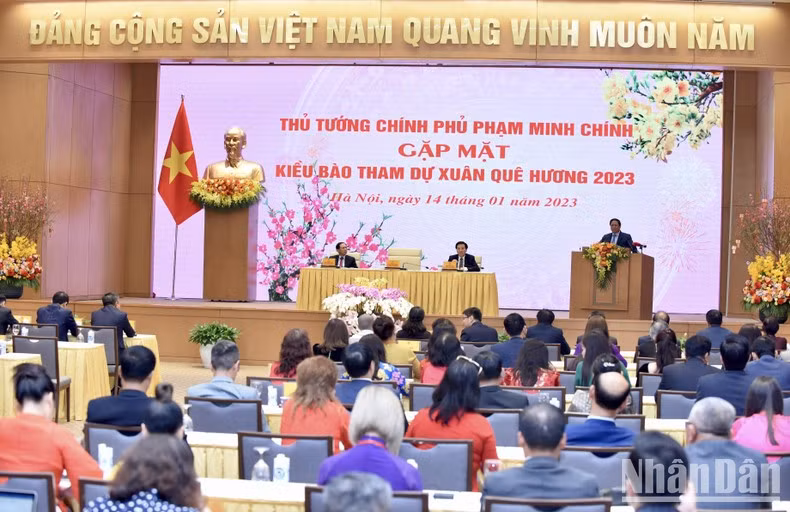 Thủ tướng khẳng định, cộng đồng người Việt Nam ở nước ngoài ngày càng lớn mạnh, là một cộng đồng không thể tách rời dân tộc Việt Nam. (Ảnh: Trần Hải)