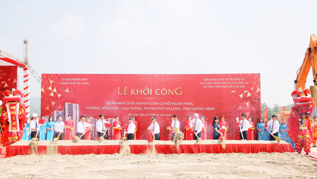 Khởi công Dự án nhà ở xã hội khu dân cư đồi ngân hàng (TP Hạ Long).