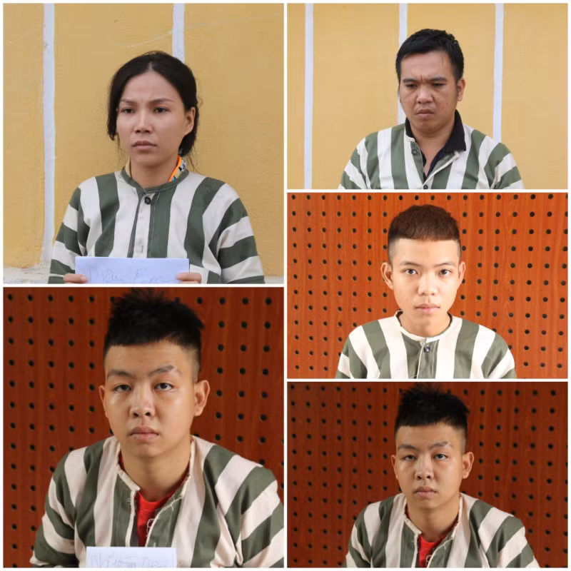 Các đối tượng bị tạm giữ.