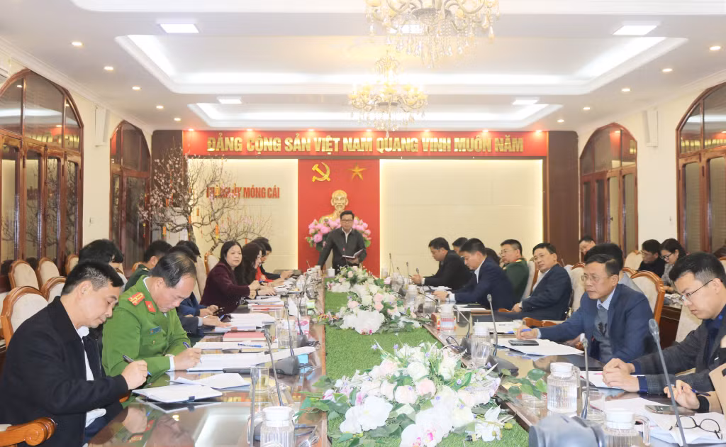 TP Móng Cái bắt tay ngay vào công việc ngay từ ngày đầu năm mới Quý Mão 2023. Ảnh: Trung tâm TT-VH Móng Cái
