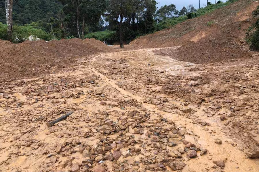 Điểm sạt lở trên tuyến Quốc lộ 279, đoạn qua xã Na Ư, huyện Điện Biên, tỉnh Điện Biên.