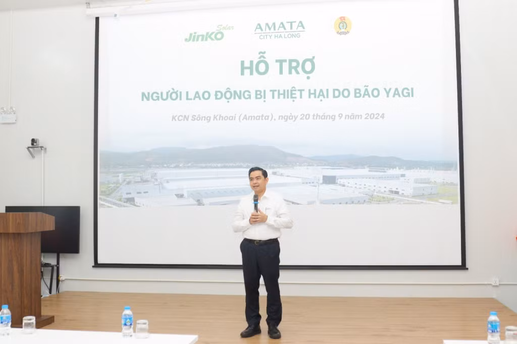 Ông Nguyễn Văn Nhân, Tổng giám đốc Amata Hạ Long, gửi lời động viên và chia sẻ với doanh nghiệp thiệt hại sau bão.