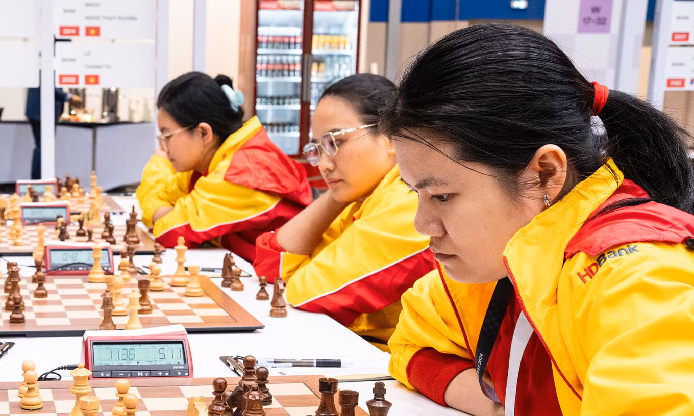Tuyển cờ vua nữ Việt Nam có 3 chiến thắng tại giải. Ảnh: FIDE