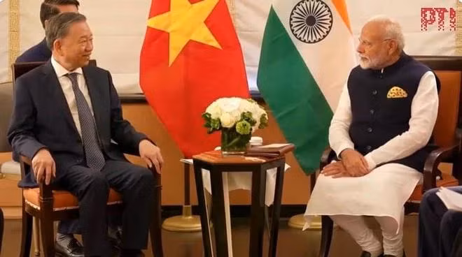 Tổng Bí thư, Chủ tịch nước Tô Lâm và Thủ tướng Ấn Độ Narendra Modi. (Nguồn: PTI)