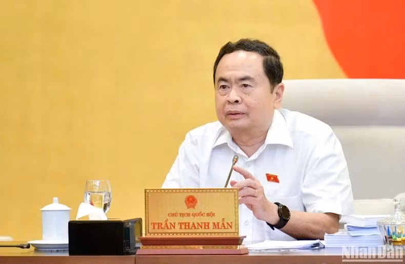 Chủ tịch Quốc hội Trần Thanh Mẫn phát biểu ý kiến. (Ảnh: DUY LINH)