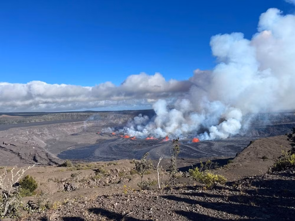 Núi lửa Kilauea ở Hawaii, một trong những ngọn núi lửa hoạt động mạnh nhất thế giới. Ảnh: AFP
