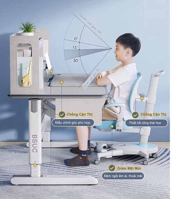 Tư thế ngồi học đúng theo quy tắc 3931 của BSUC