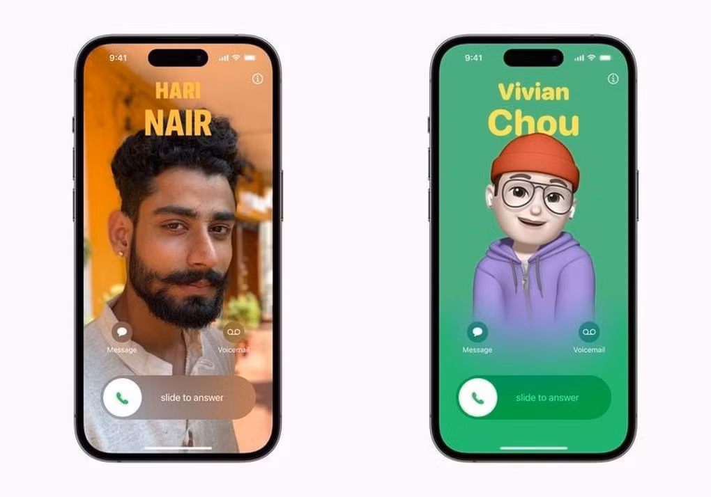 Contact Posters: iOS 17 cho phép người dùng tạo hình ảnh cá nhân hóa cho mỗi người dùng khi gọi đến. Contact Posters có thể bao gồm ảnh, memoji, chữ và màu nền được tùy chỉnh.