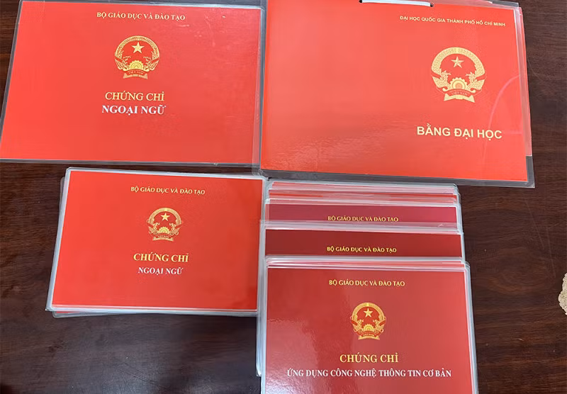 Các văn bằng, chứng chỉ giả.