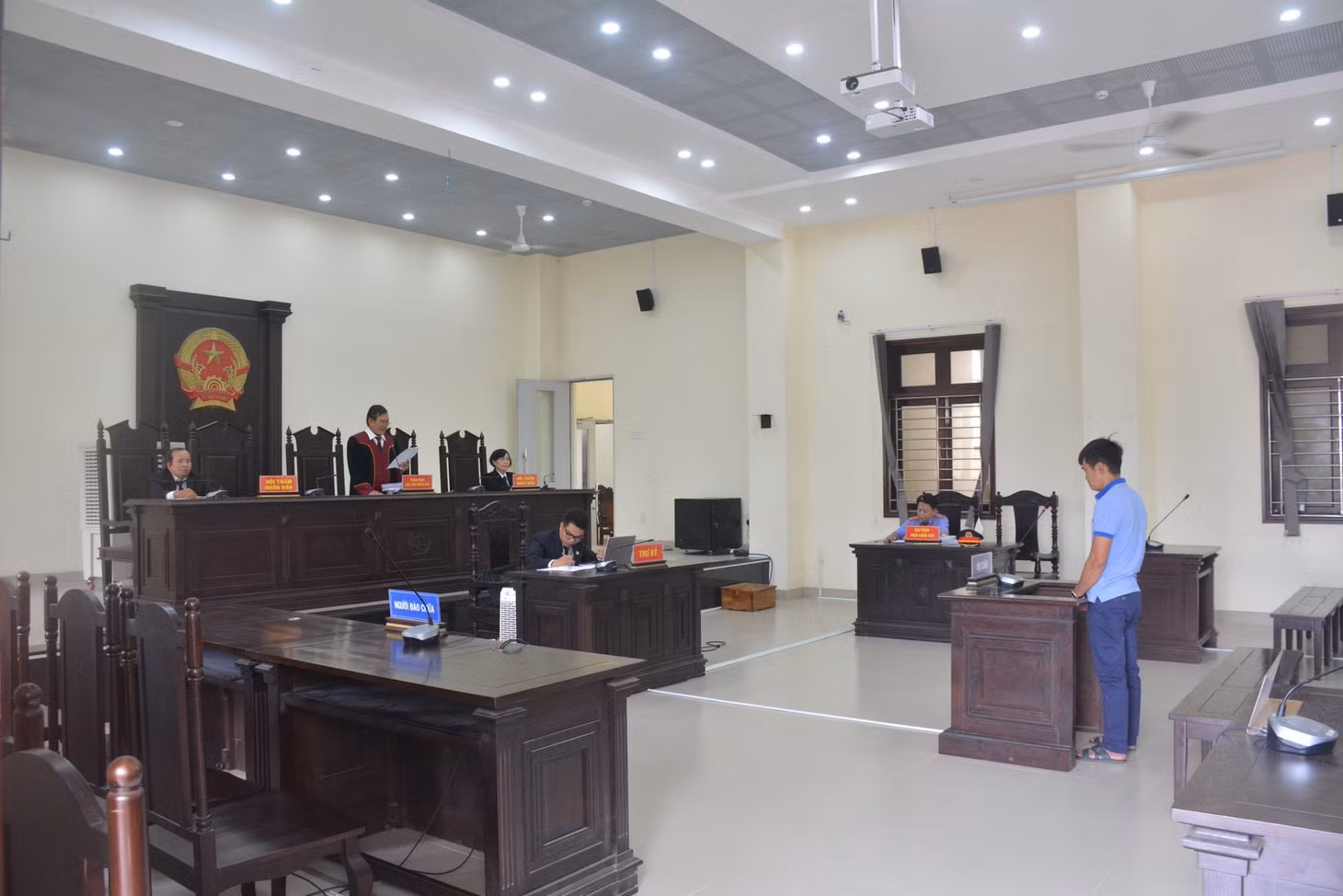 Phiên tòa xét xử bị cáo Huỳnh Văn Thanh.