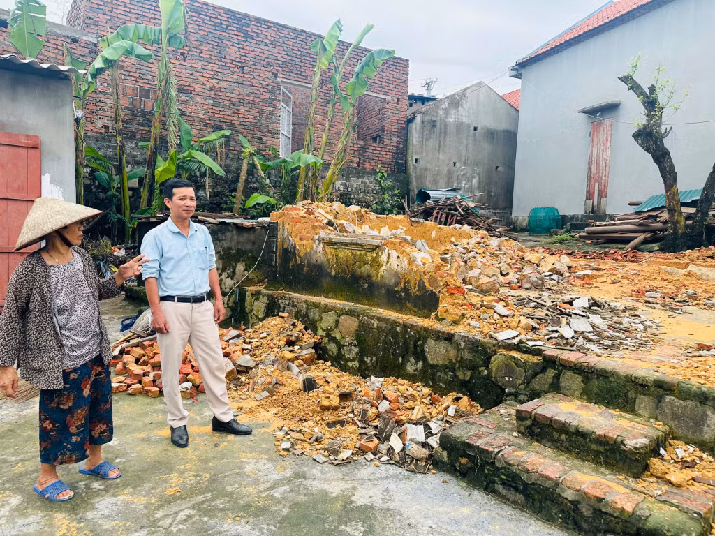 Căn nhà bị đổ sập do bão của gia đình bà Vũ Thị Nữ (thôn 9, xã Hiệp Hòa, TX Quảng Yên) sẽ sớm được xây lại từ nguồn hỗ trợ.