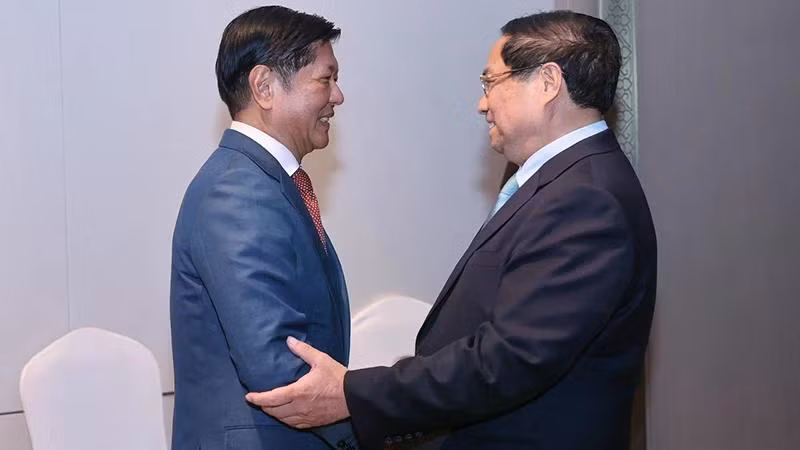 Thủ tướng Phạm Minh Chính và Tổng thống Philippines Ferdinand Romualdez Marcos. (Ảnh: NHẬT BẮC - VGP)